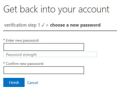Enter your new password and confirm