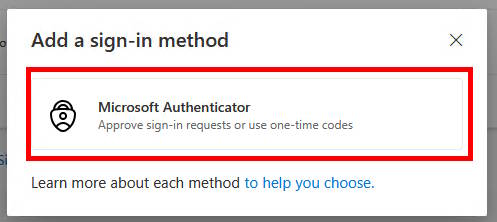 Click Microsoft Authenticator