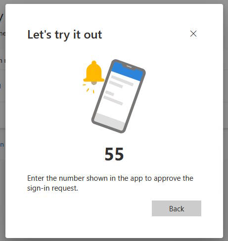 A short number will be displayed