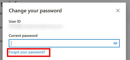 Click Forgot your password?